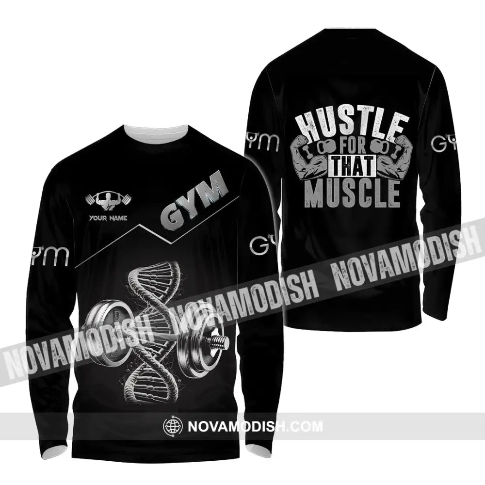 Unisex Shirt - Custom ADN Gym Lover Shirt Long Sleeve Shirt / S T-shirt