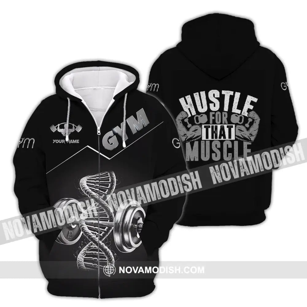 Unisex Shirt - Custom ADN Gym Lover Shirt Zipper Hoodie / S T-shirt