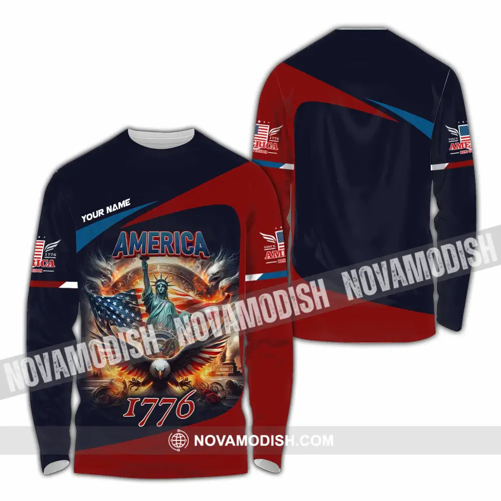 Unisex Shirt - Custom America 1776 Shirt Long Sleeve Shirt / S T-shirt