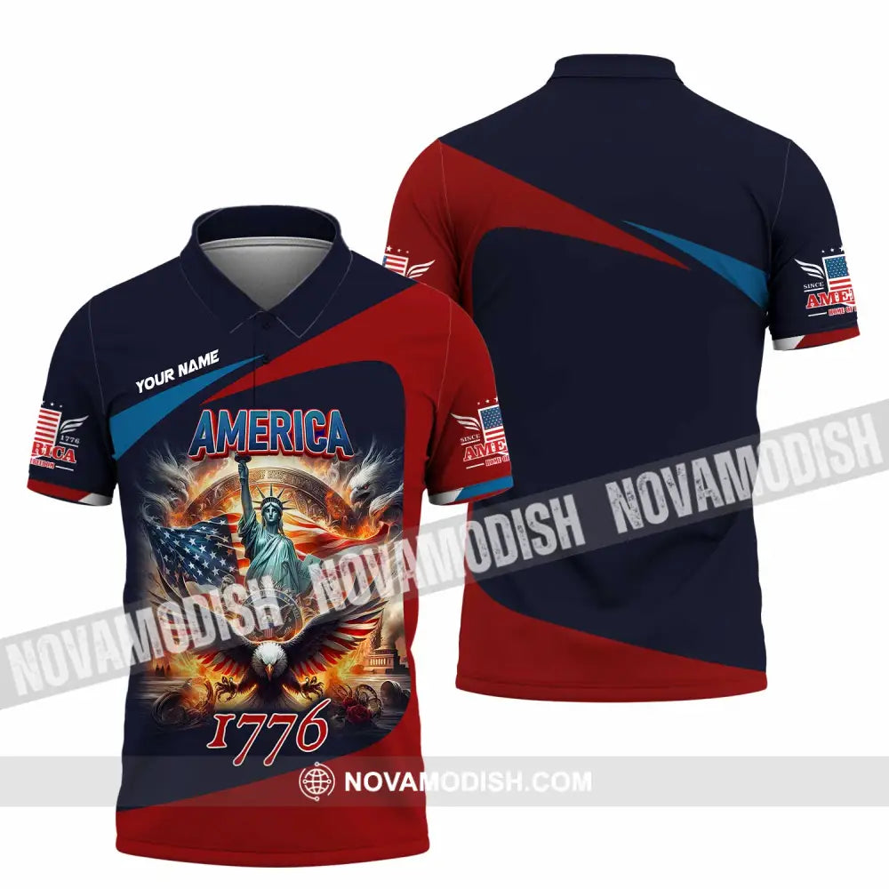 Unisex Shirt - Custom America 1776 Shirt Polo Shirt / S T-shirt