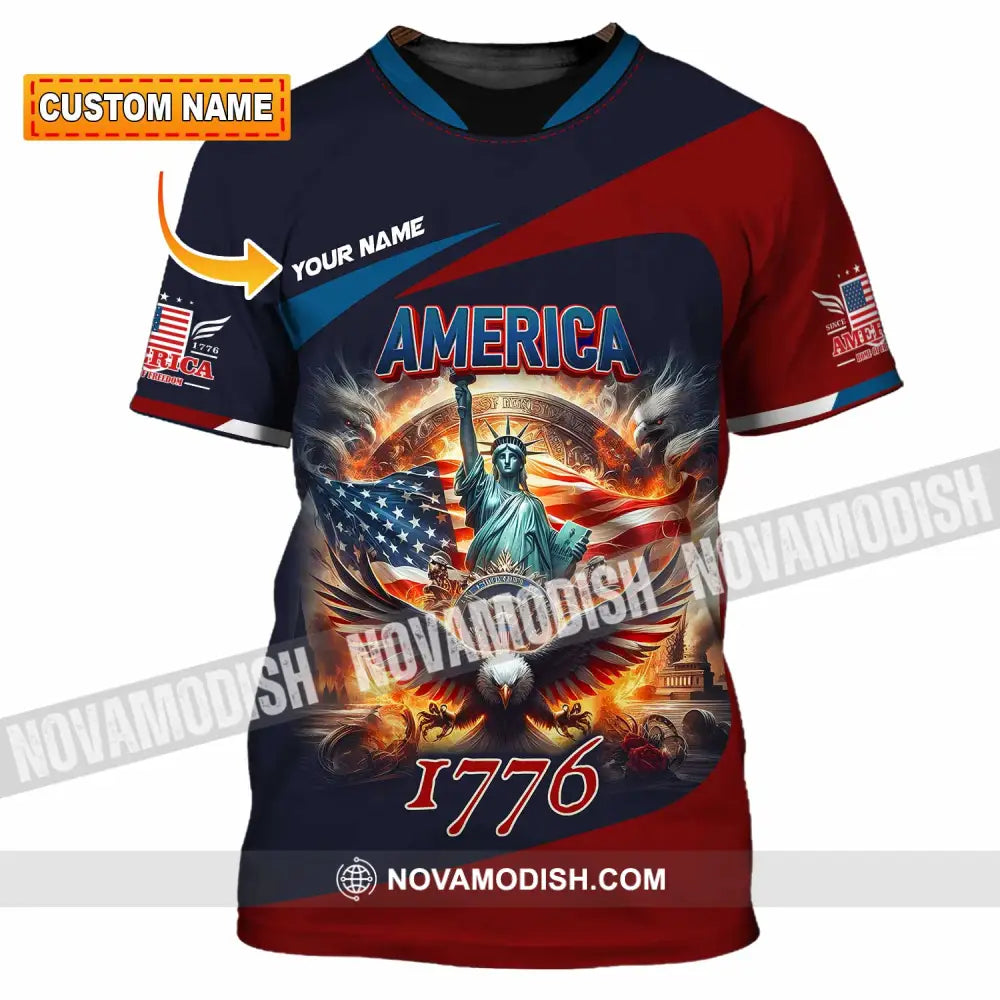Unisex Shirt - Custom America 1776 Shirt T-Shirt / S T-shirt