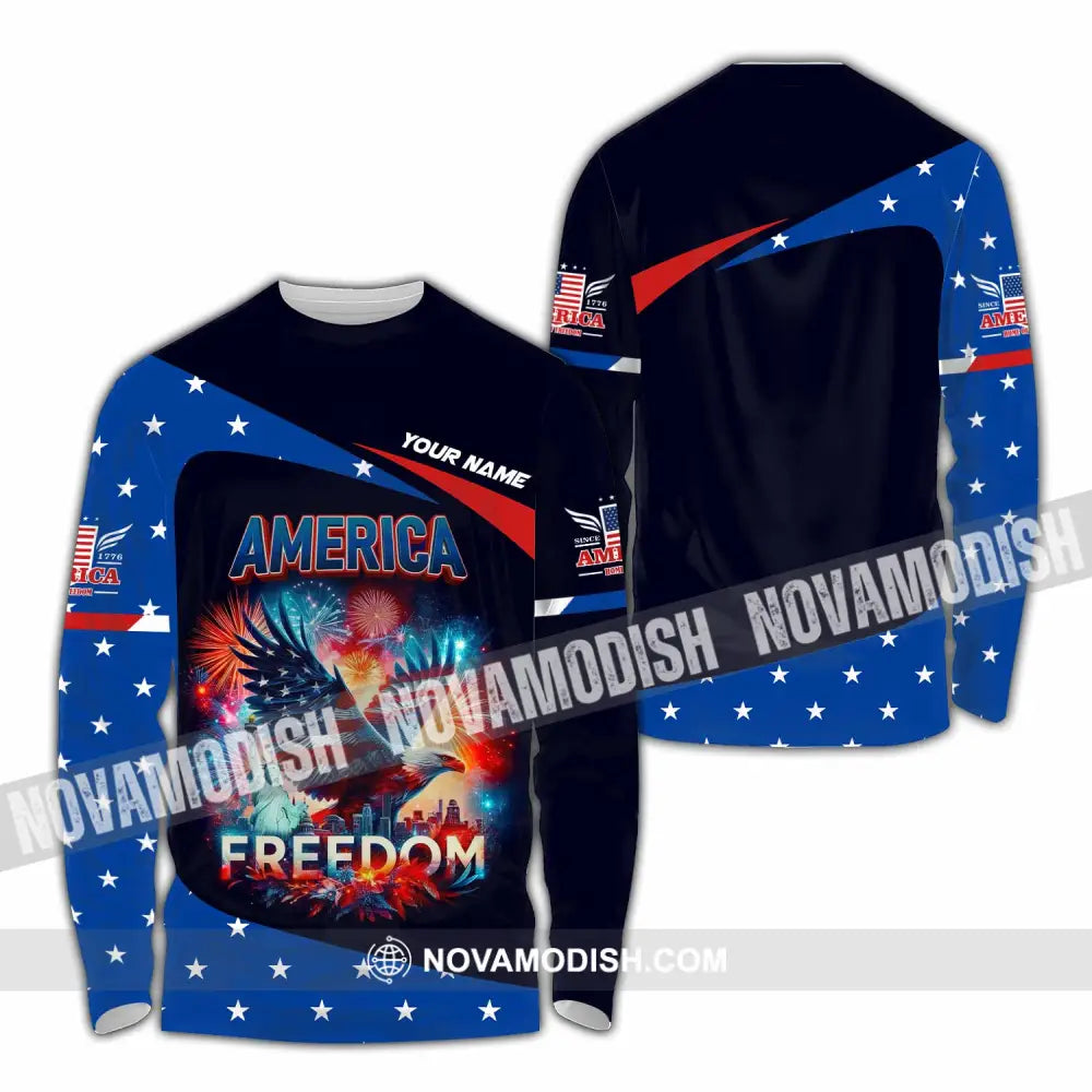 Unisex Shirt - Custom America Shirt Long Sleeve Shirt / S T-shirt