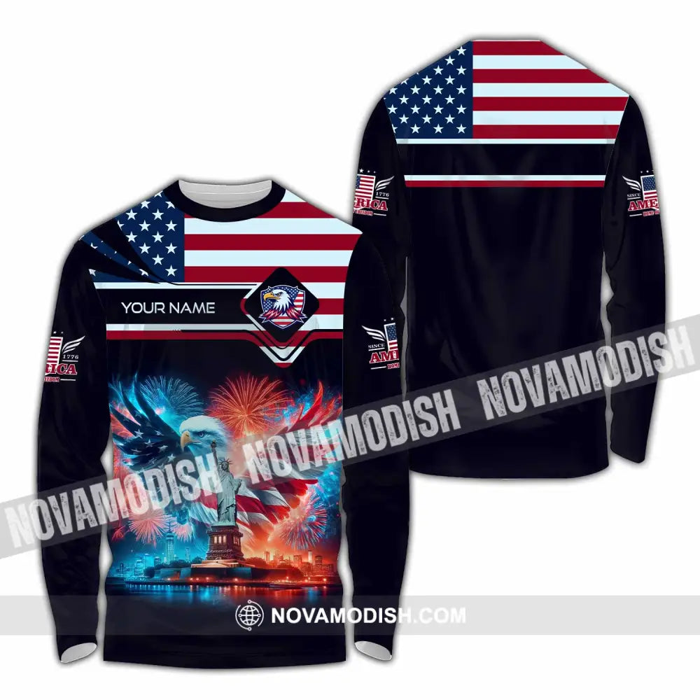 Unisex Shirt - Custom America Shirt Long Sleeve Shirt / S T-shirt