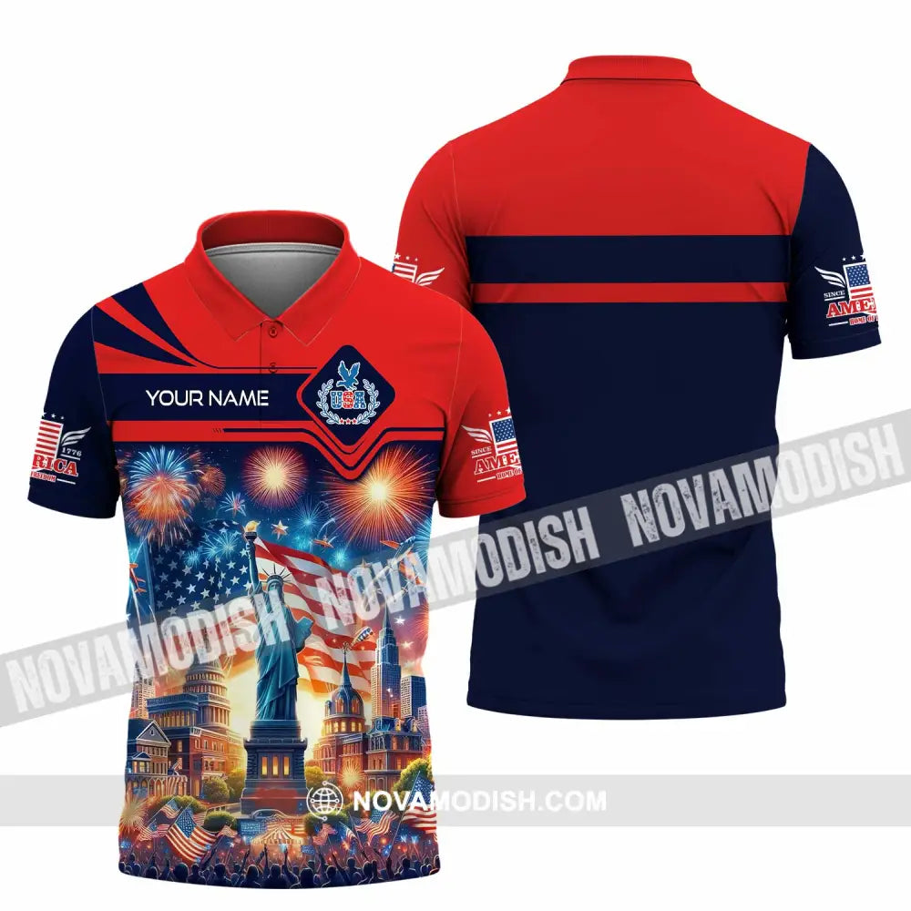 Unisex Shirt - Custom America Shirt Polo Shirt / S T-shirt