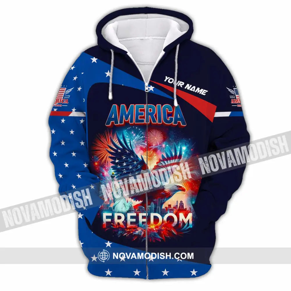 Unisex Shirt - Custom America Shirt Zipper Hoodie / S T-shirt