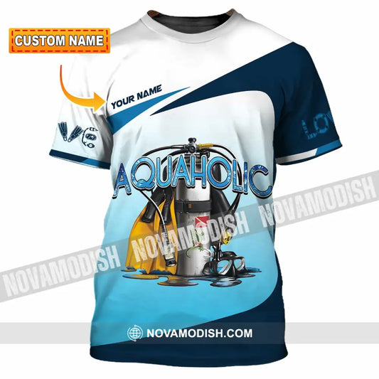 Unisex Shirt - Custom Aquaholic Scuba Diving Diver Shirt T-shirt