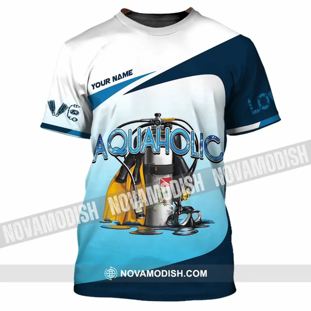 Unisex Shirt - Custom Aquaholic Scuba Diving Diver Shirt T-Shirt / S T-shirt