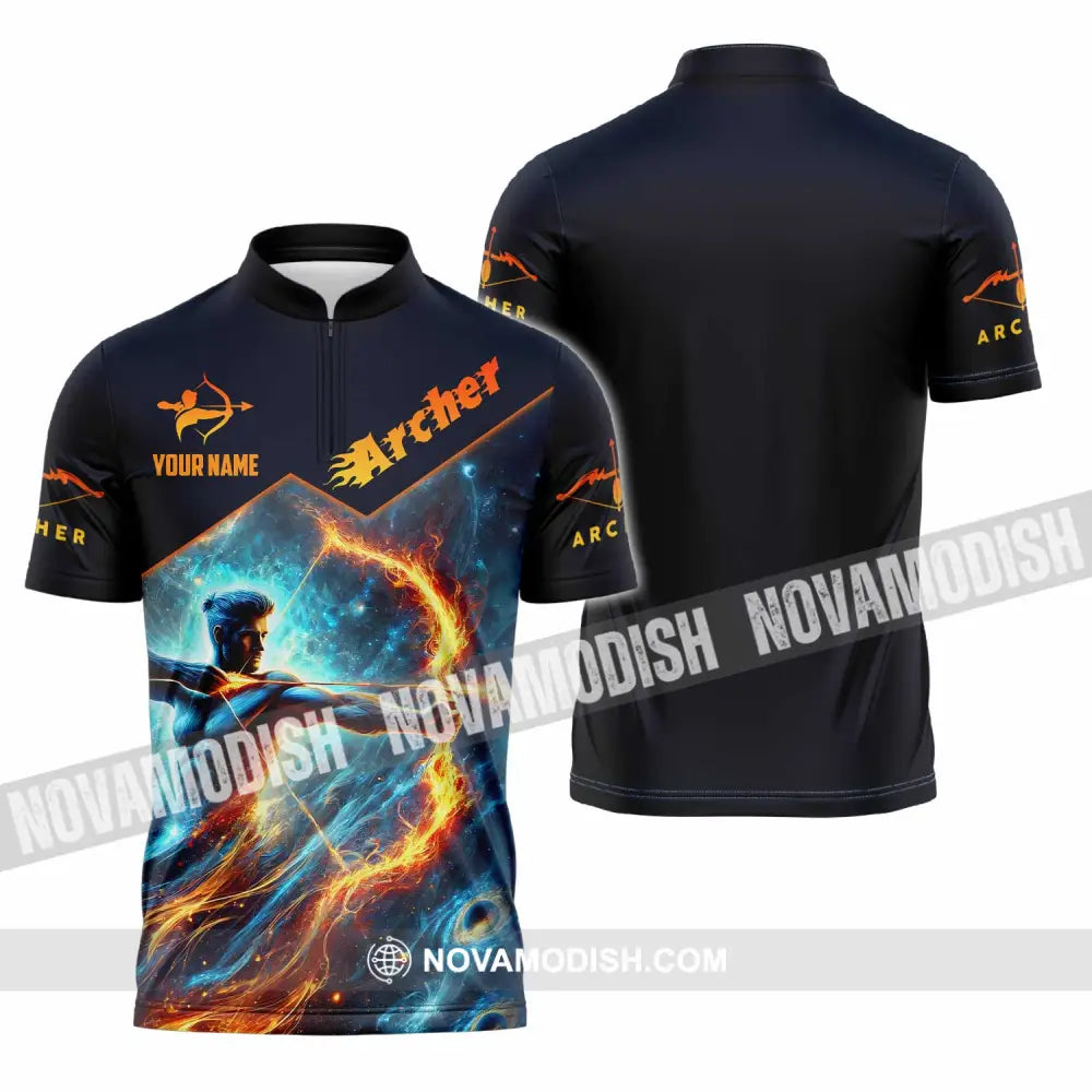 Unisex Shirt - Custom Archer Sport Shirt Zipper Polo Shirt / S T-shirt