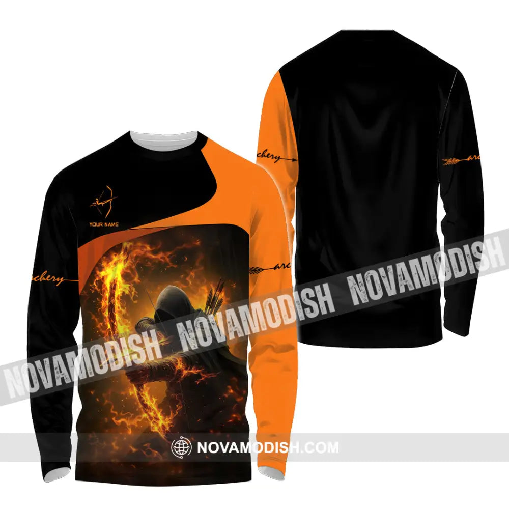Unisex Shirt - Custom Archery Fire Warrior Archery Player Shirt Long Sleeve Shirt / S T-shirt