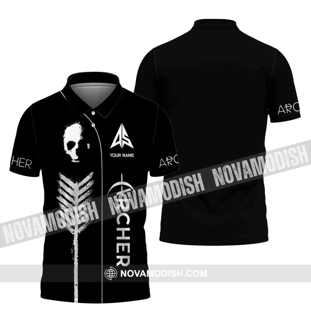 Unisex Shirt - Custom Archery Skullcap Archery Player Shirt Polo Shirt / S T-shirt