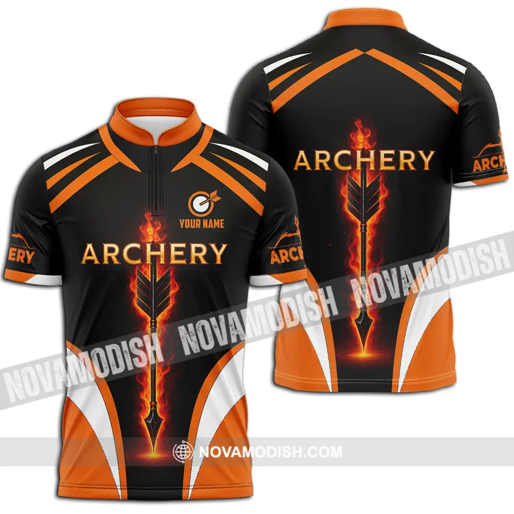 Unisex Shirt - Custom Archery Shirt Zipper Polo Shirt / S T-shirt