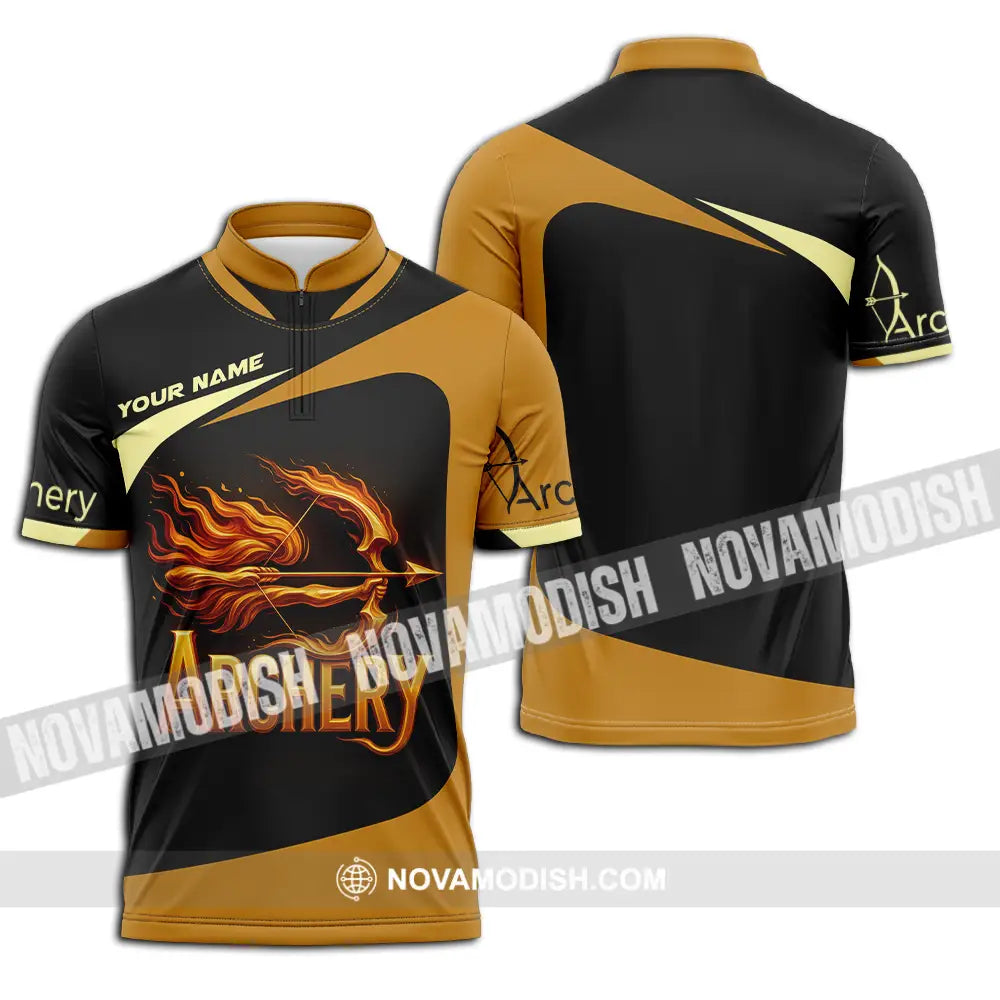 Unisex Shirt - Custom Archery Shirt Zipper Polo Shirt / S T-shirt