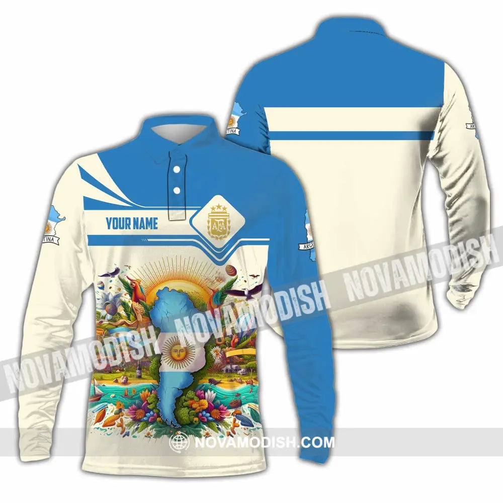 Unisex Shirt - Custom Argentina Shirt Long Sleeve Polo / S T-shirt