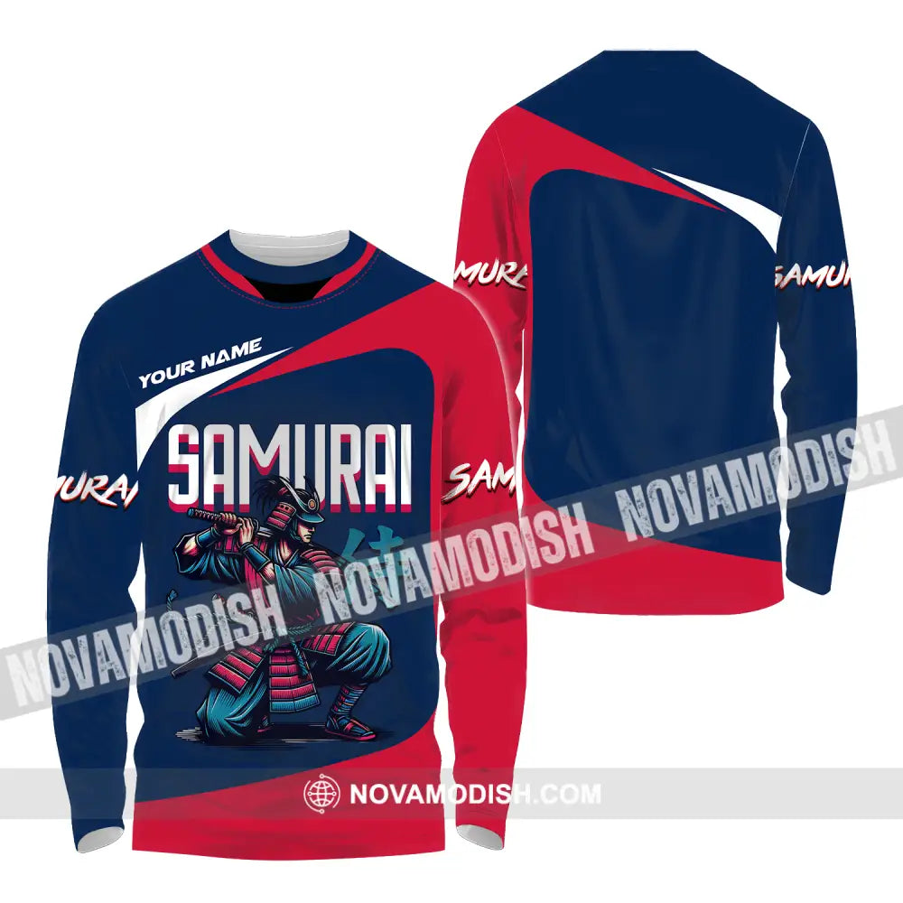 Unisex Shirt - Custom Armor Samurai Man Name Shirt Long Sleeve Shirt / S T-shirt