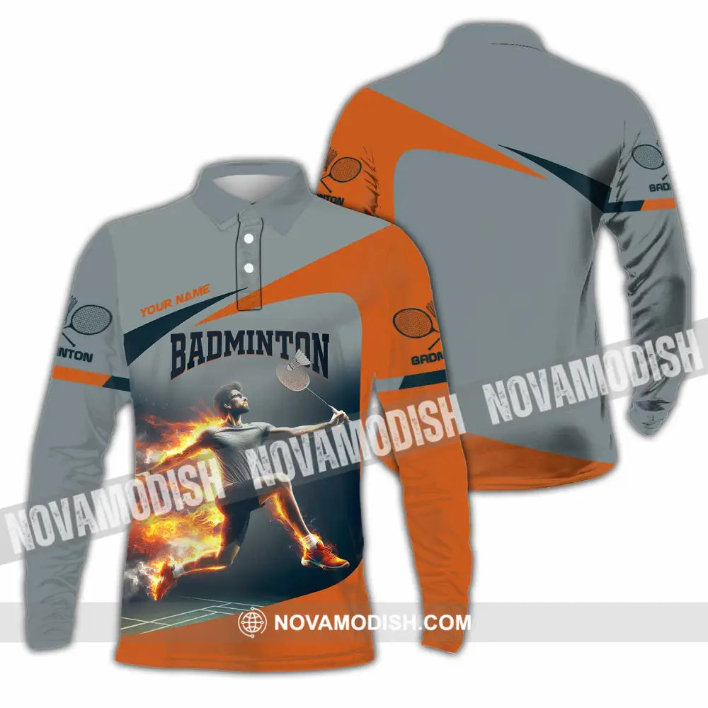 Unisex Shirt - Custom Badminton Shirt Long Sleeve Polo / S T-shirt