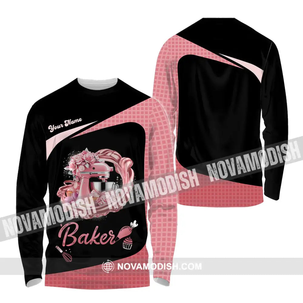 Unisex Shirt - Custom Baker Love Baking Shirt Long Sleeve Shirt / S T-shirt