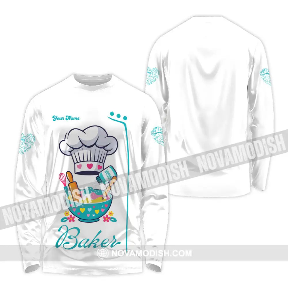 Unisex Shirt - Custom Baker Love Baking Shirt Long Sleeve Shirt / S T-shirt