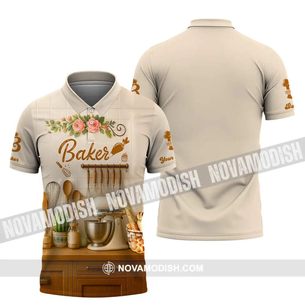 Unisex Shirt - Custom Baker Love Baking Shirt Polo Shirt / S T-shirt