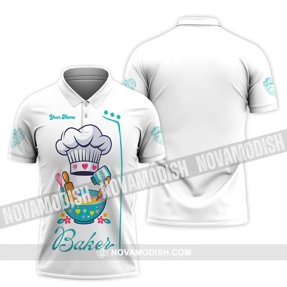 Unisex Shirt - Custom Baker Love Baking Shirt Polo Shirt / S T-shirt