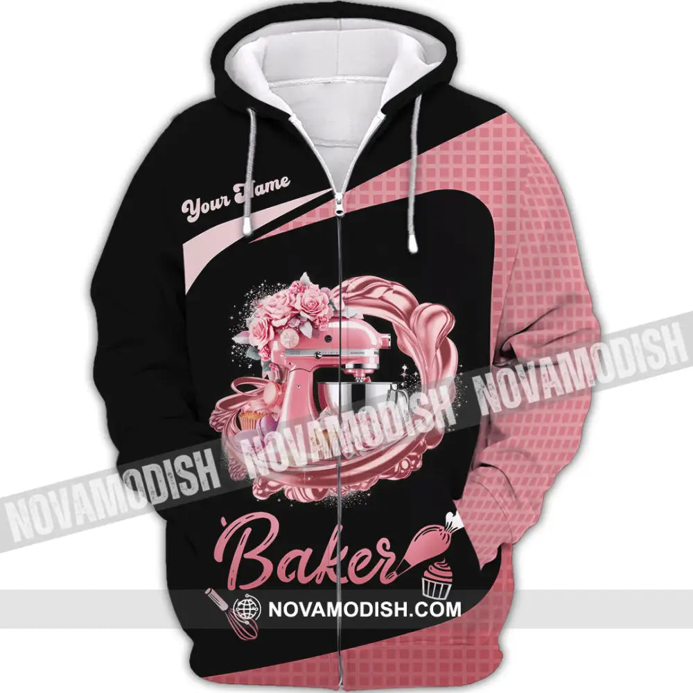 Unisex Shirt - Custom Baker Love Baking Shirt Zipper Hoodie / S T-shirt