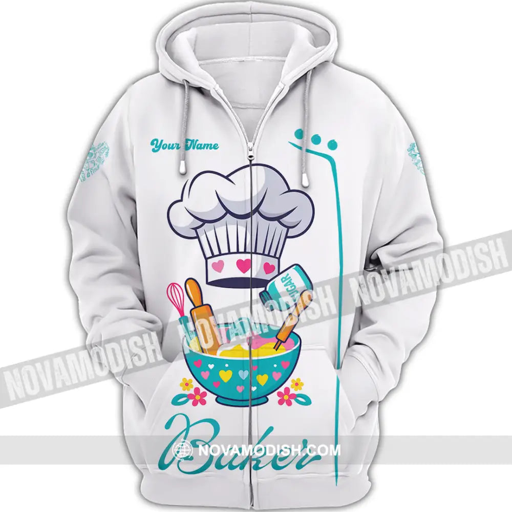 Unisex Shirt - Custom Baker Love Baking Shirt Zipper Hoodie / S T-shirt