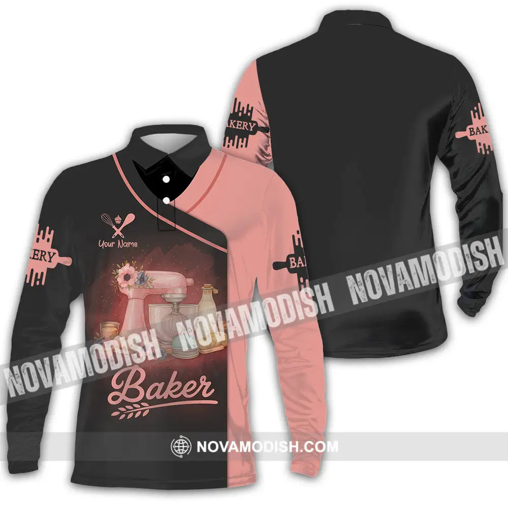 Unisex Shirt - Custom Baker Lover Shirt Long Sleeve Polo / S T-shirt