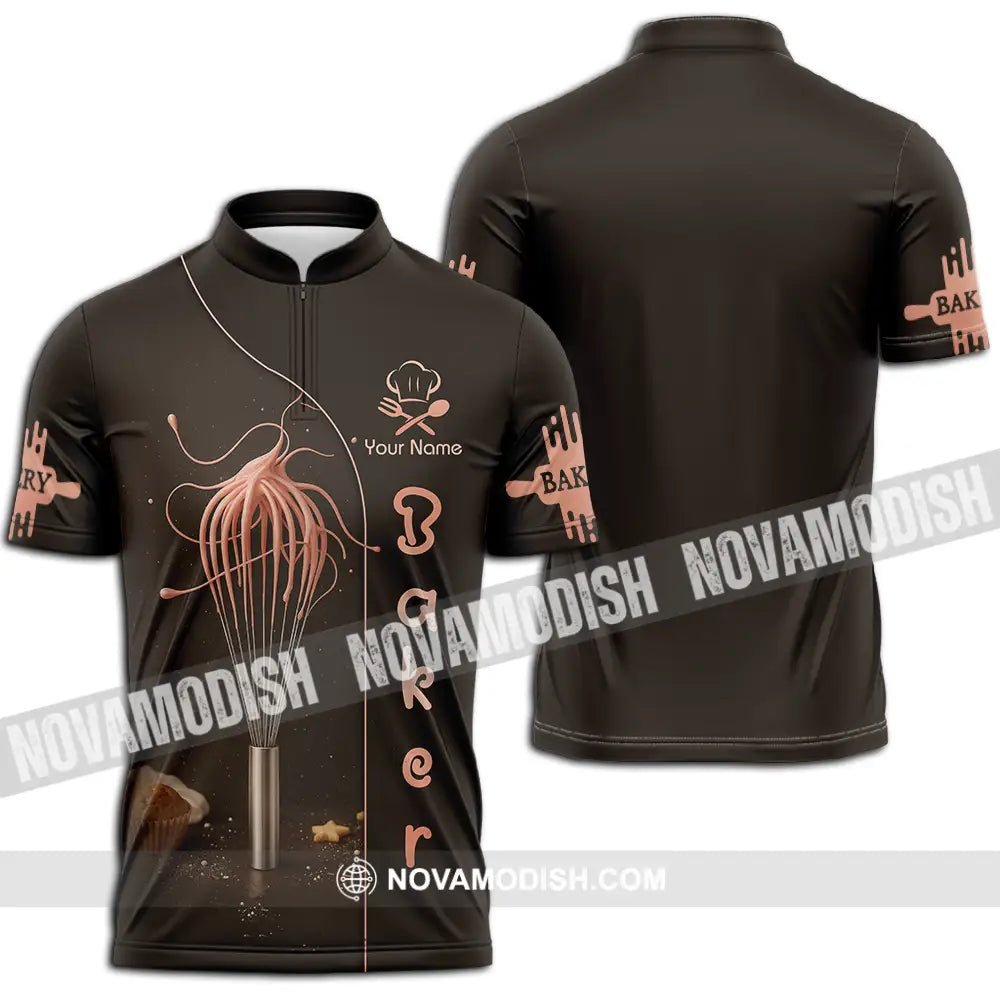 Unisex Shirt - Custom Baker Lover Shirt Zipper Polo Shirt / S T-shirt