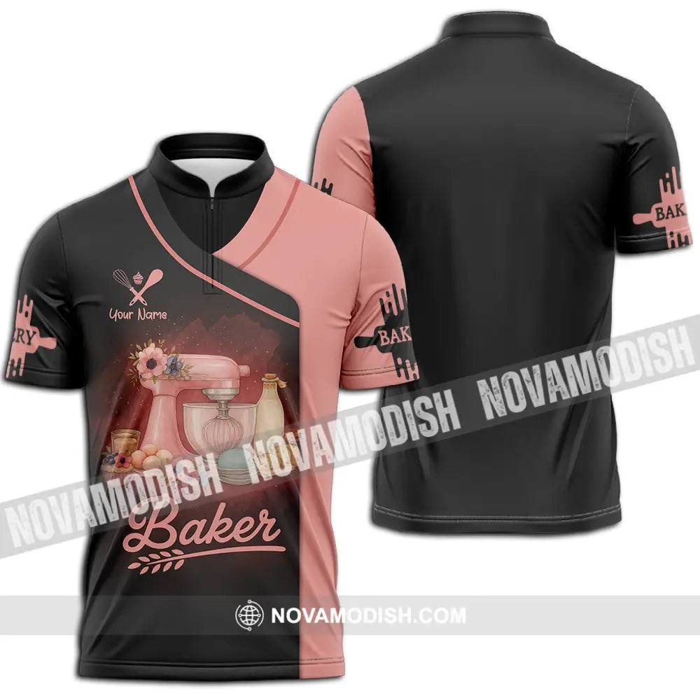Unisex Shirt - Custom Baker Lover Shirt Zipper Polo Shirt / S T-shirt