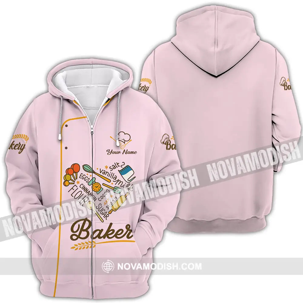 Unisex Shirt - Custom Baker Shirt Zipper Hoodie / S T-shirt