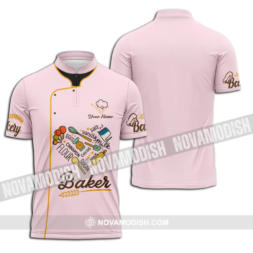 Unisex Shirt - Custom Baker Shirt Zipper Polo Shirt / S T-shirt