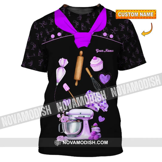 Unisex Shirt - Custom Bakery Black & Purple Cute Shirt T-shirt