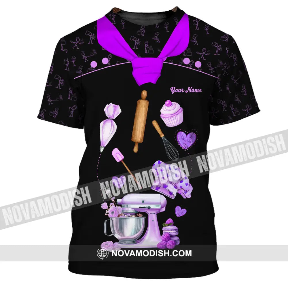 Unisex Shirt - Custom Bakery Black & Purple Cute Shirt T-Shirt / S T-shirt