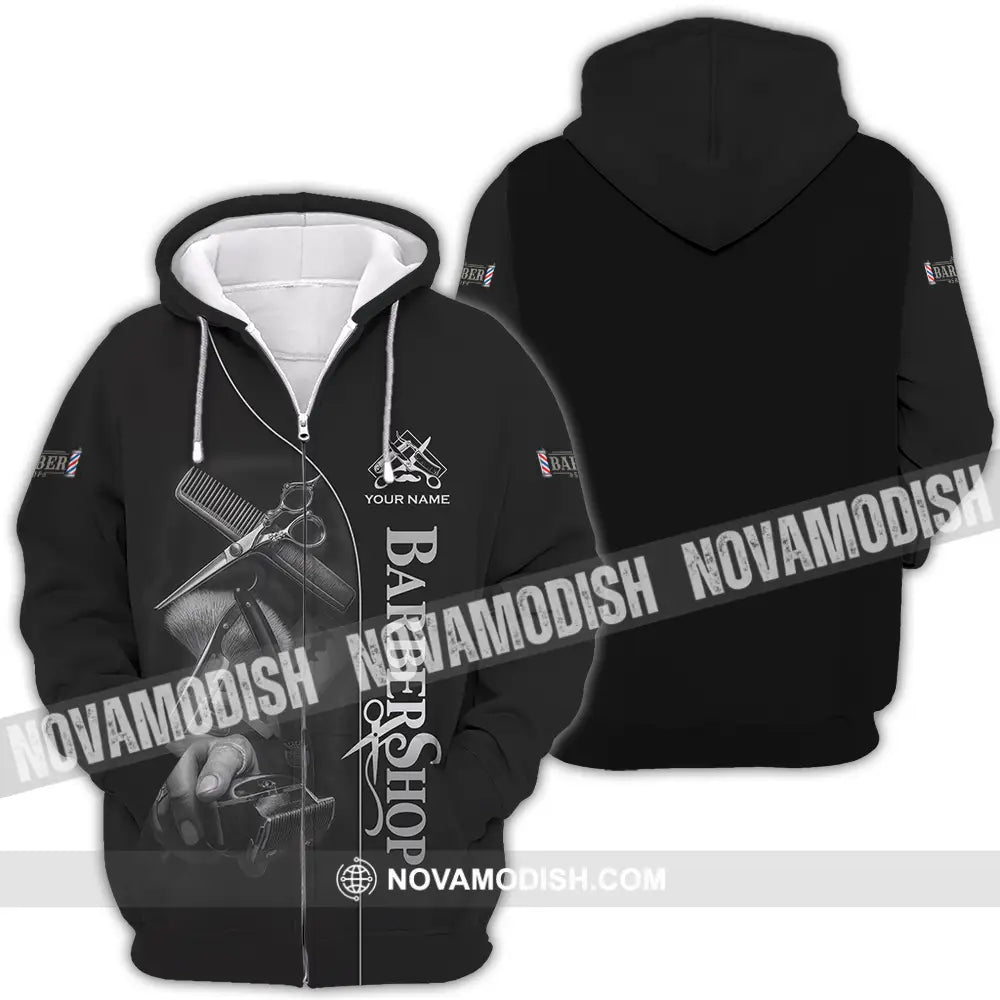Unisex Shirt - Custom Barber Shop Shirt Zipper Hoodie / S T-shirt