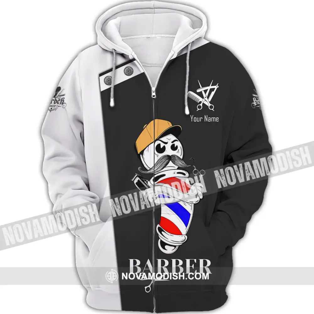 Unisex Shirt - Custom Barber Shirt Zipper Hoodie / S T-shirt