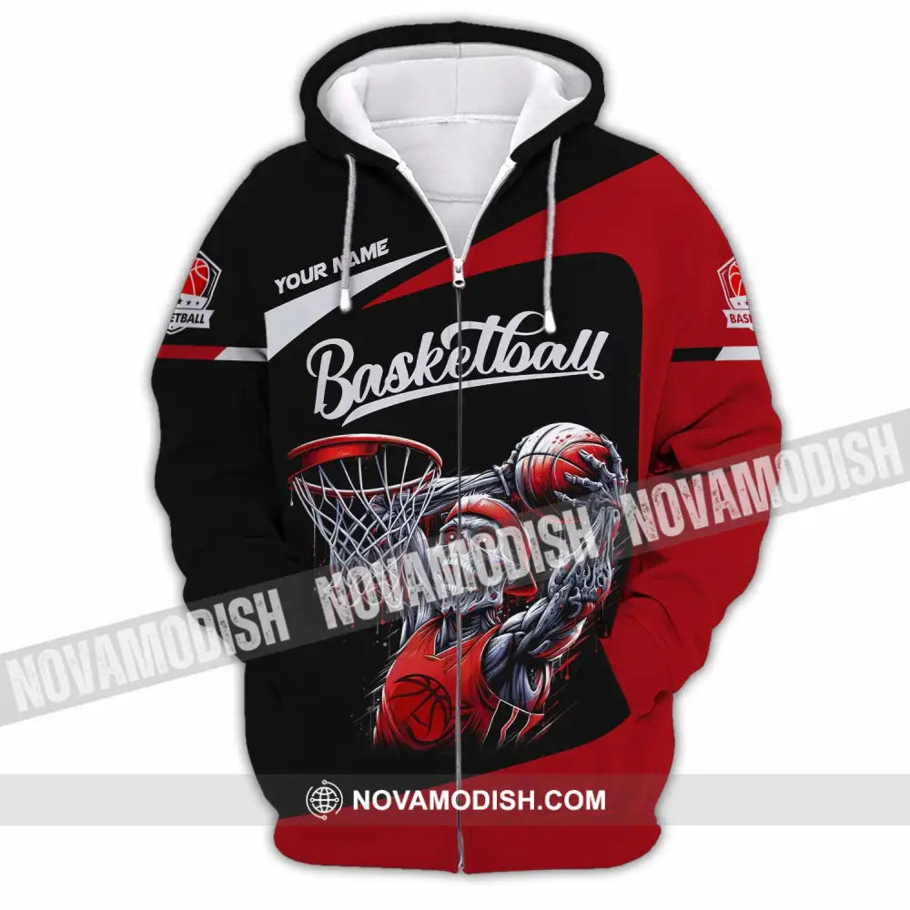 Unisex Shirt - Custom Basketball Sport Shirt Zipper Hoodie / S T-shirt