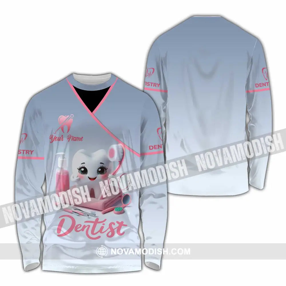 Unisex Shirt - Custom Beautiful Dentist Shirt Long Sleeve Shirt / S T-shirt