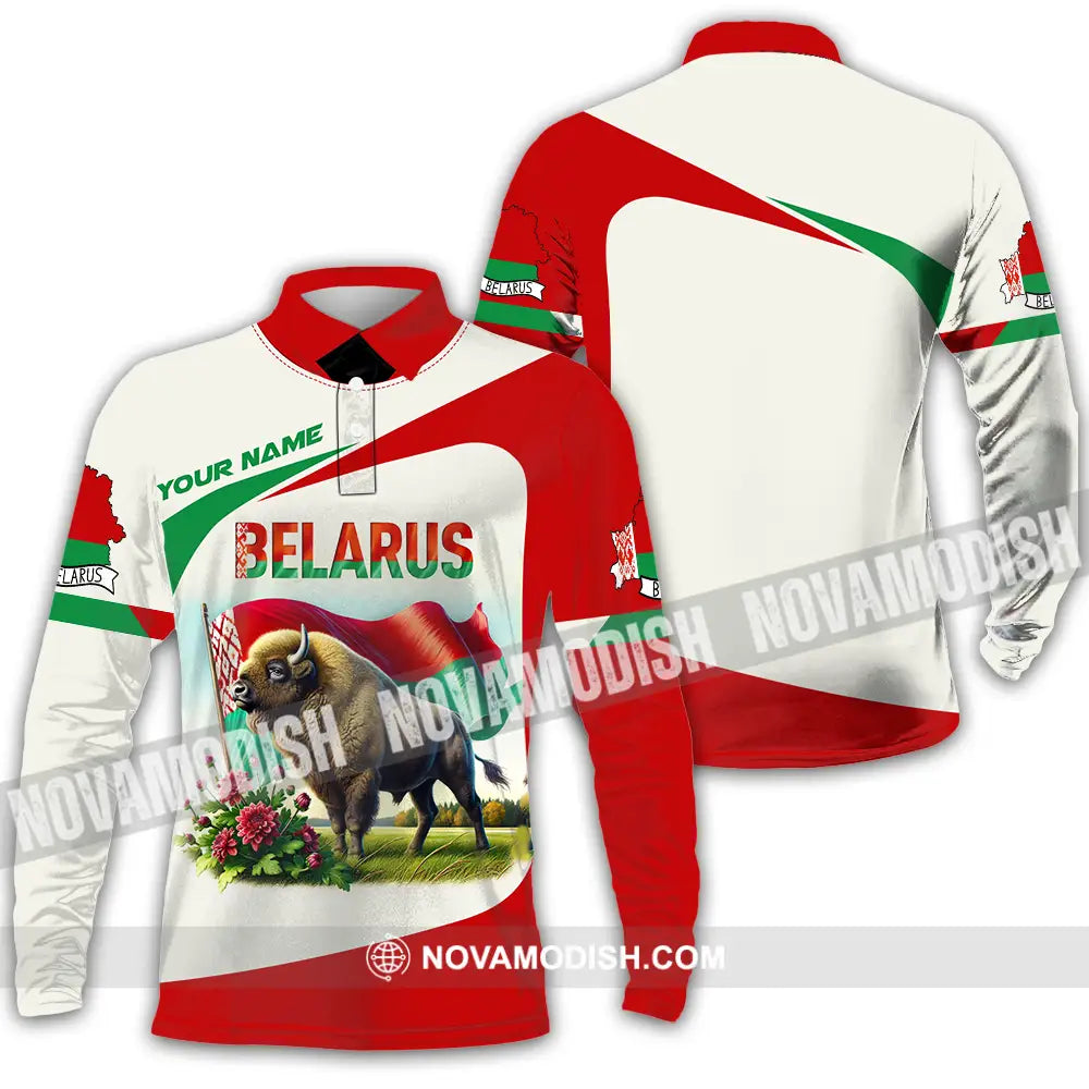 Unisex Shirt - Custom Belarus Shirt Long Sleeve Polo / S T-shirt