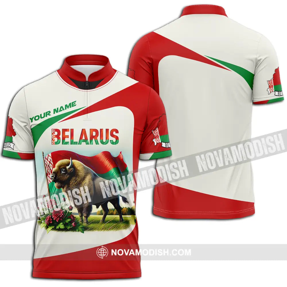 Unisex Shirt - Custom Belarus Shirt Zipper Polo Shirt / S T-shirt