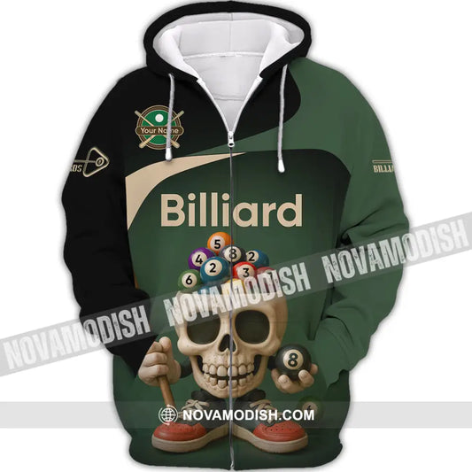 Unisex Shirt - Custom Billiard Shirt Zipper Hoodie / S T-shirt