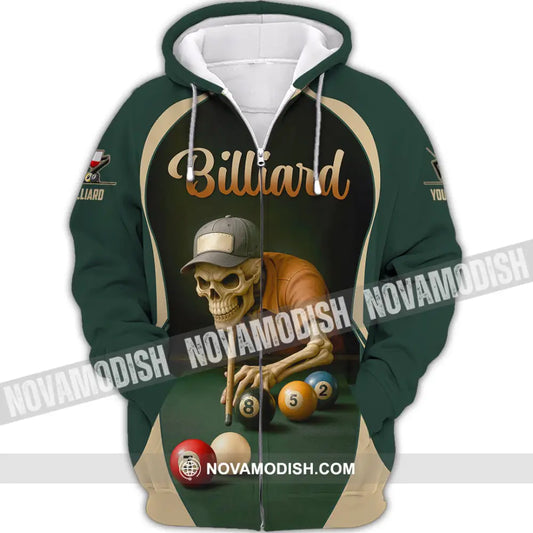 Unisex Shirt - Custom Billiard Shirt Zipper Hoodie / S T-shirt