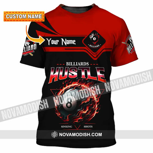 Unisex Shirt - Custom Billiards Hustle Sinking Shot Sport Shirt T-shirt
