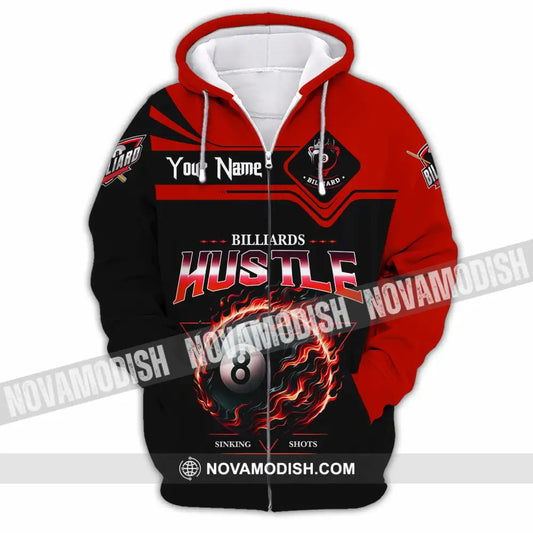 Unisex Shirt - Custom Billiards Hustle Sinking Shot Sport Shirt Zipper Hoodie / S T-shirt