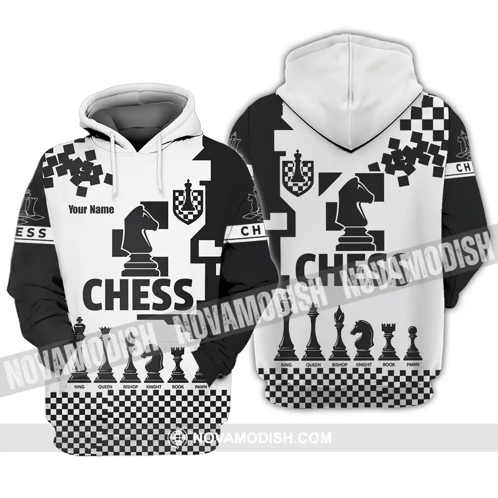 Unisex Shirt - Custom Black And White Chess Chess Player Sporty Shirt Hoodie / S T-shirt