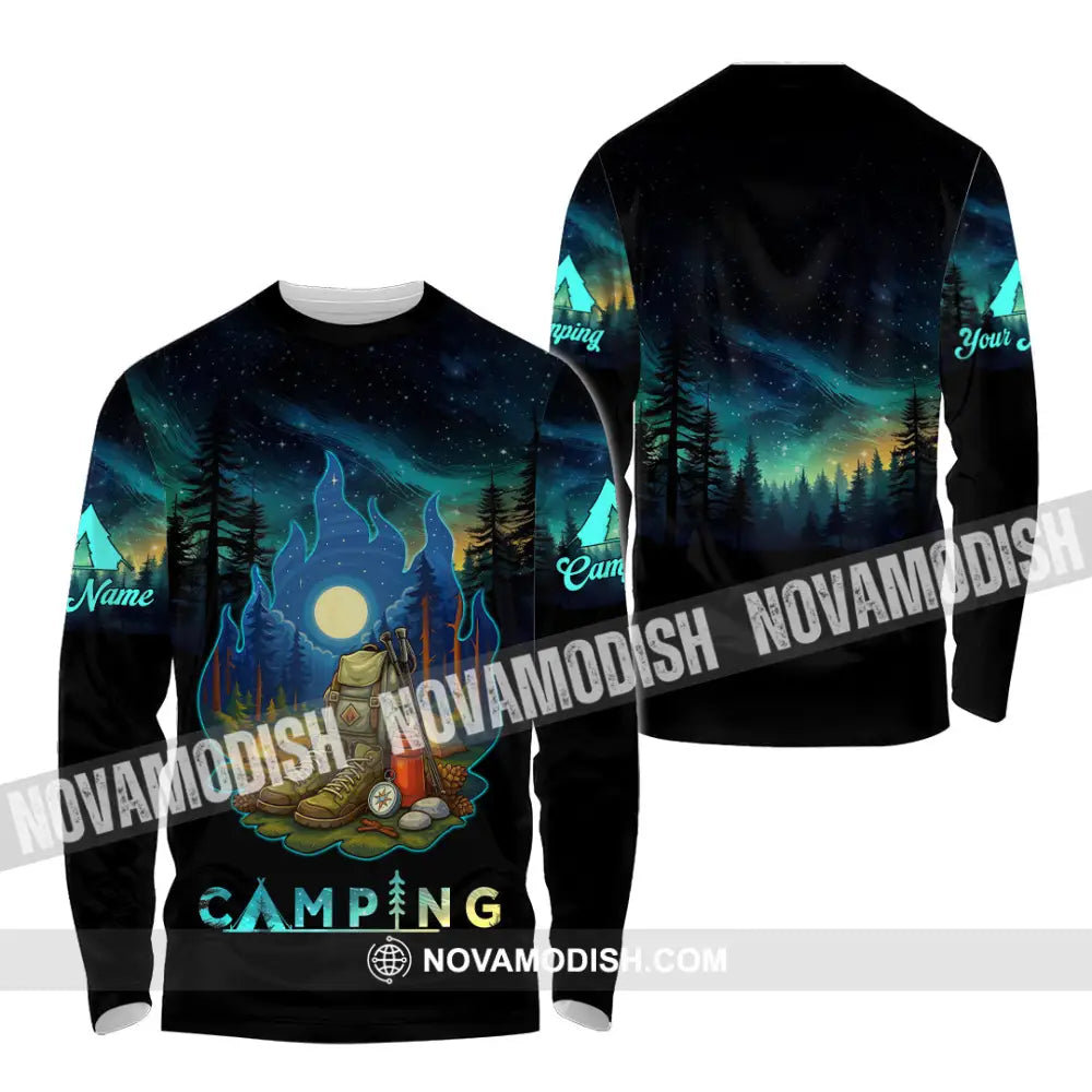Unisex Shirt - Custom Born To Be Wild Camping Shirt Long Sleeve Shirt / S T-shirt