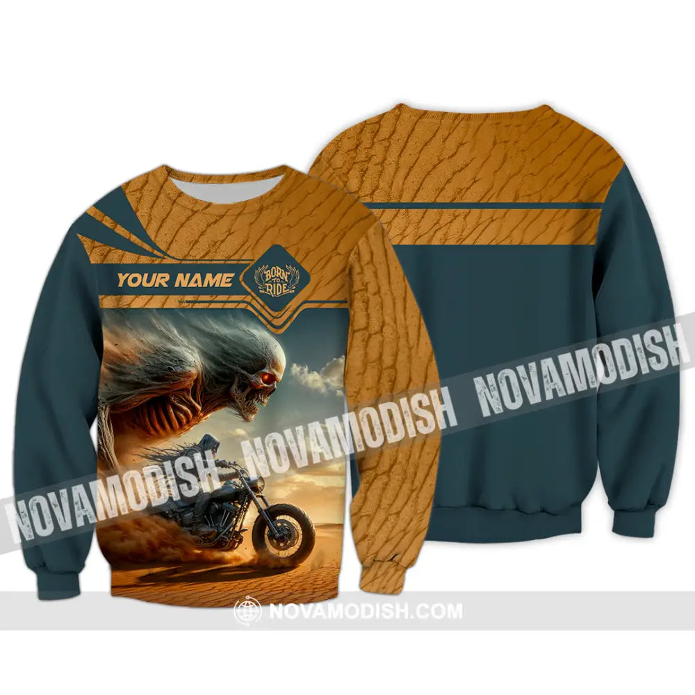 Unisex Shirt - Custom Born To Ride Riding Lover Shirt Long Sleeve / S T-shirt