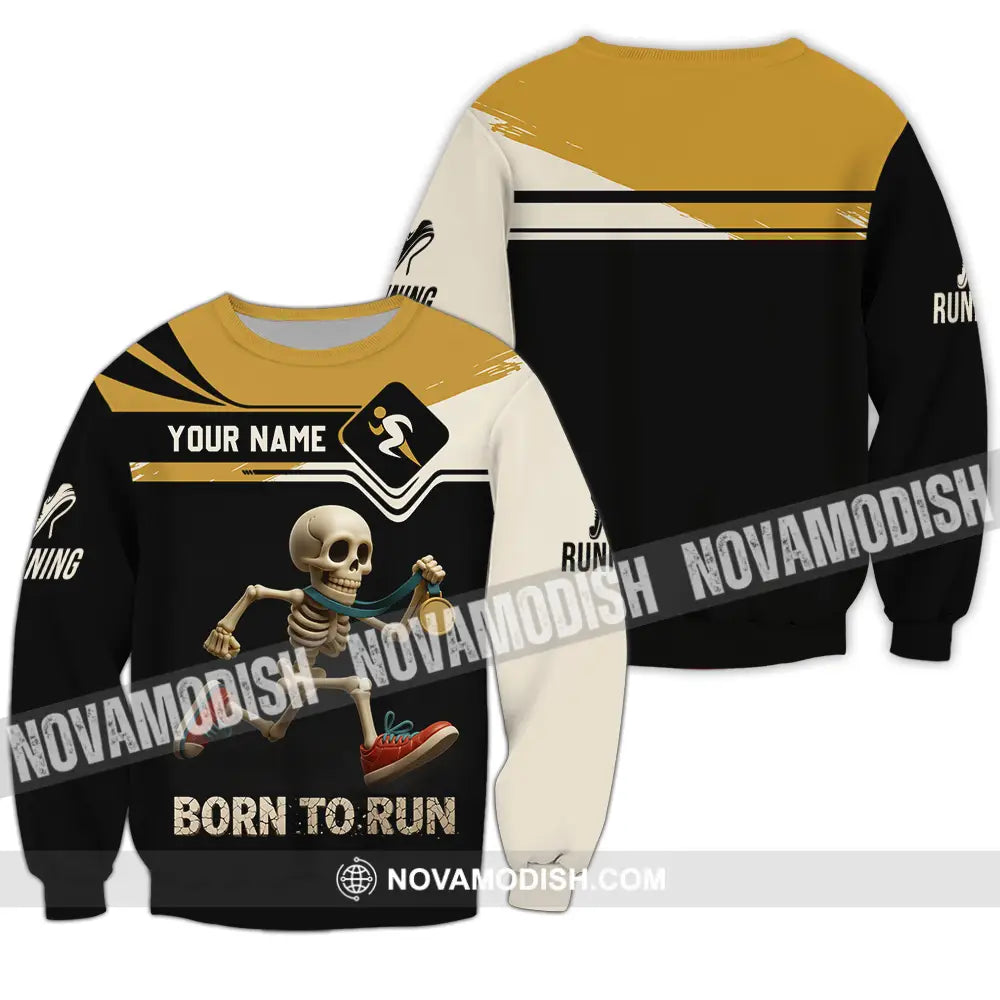 Unisex Shirt - Custom Born To Run Running Lover Sport Shirt Long Sleeve / S T-shirt