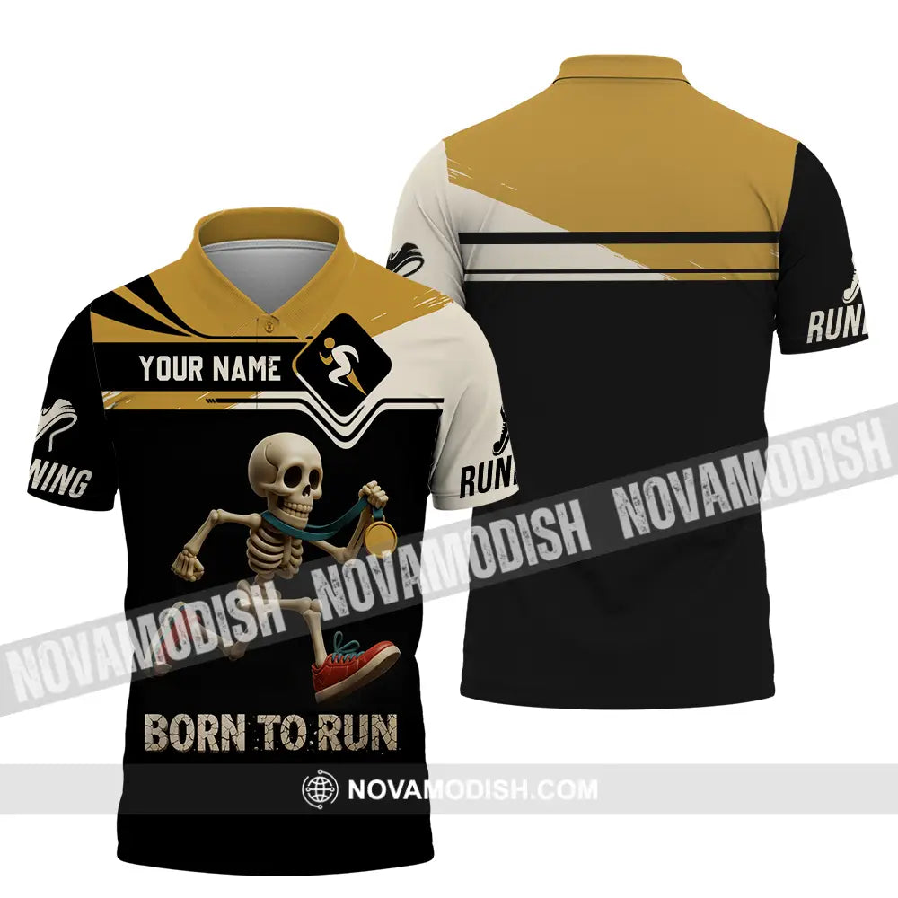 Unisex Shirt - Custom Born To Run Running Lover Sport Shirt Polo Shirt / S T-shirt