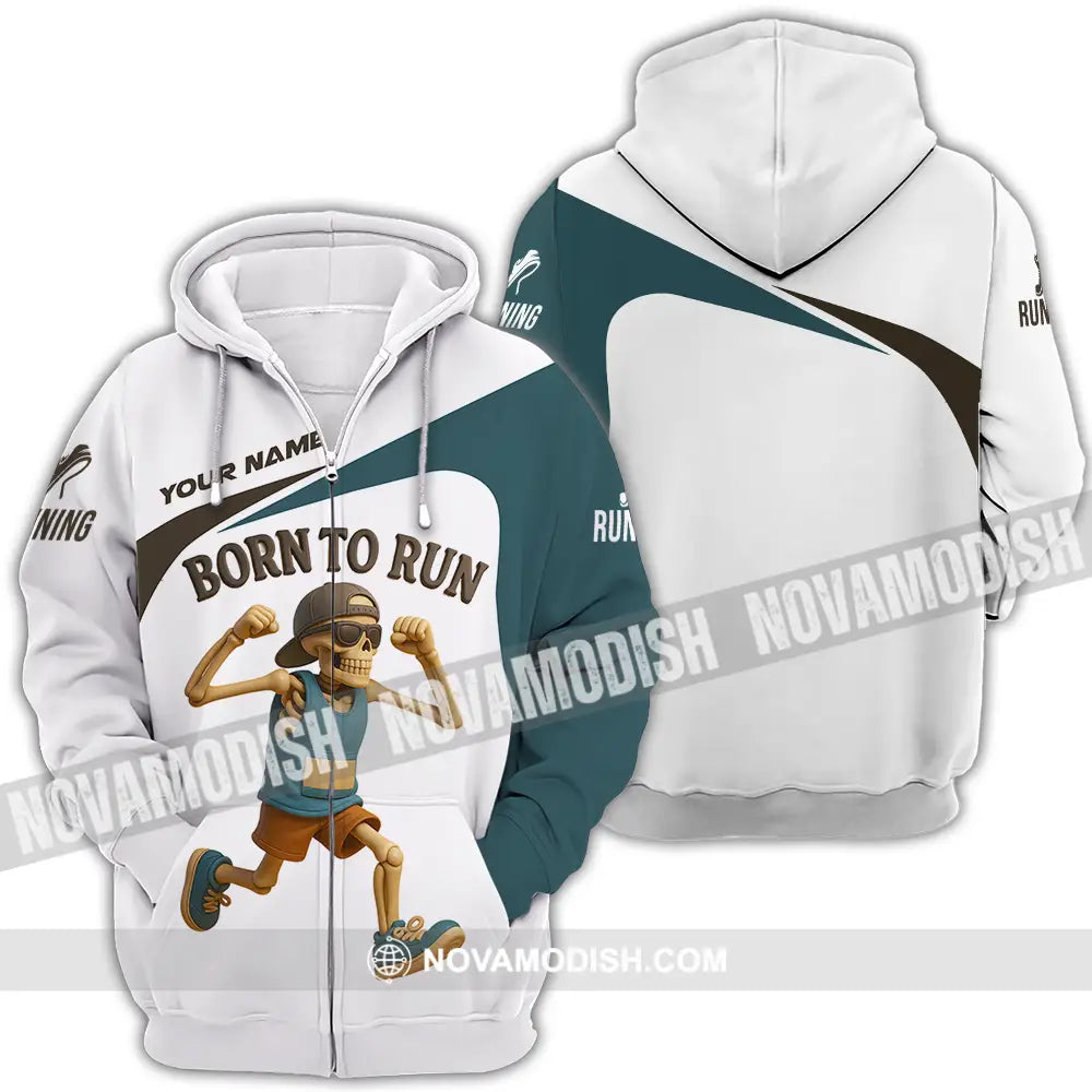 Unisex Shirt - Custom Born To Run Running Lover Sport Shirt Zipper Hoodie / S T-shirt