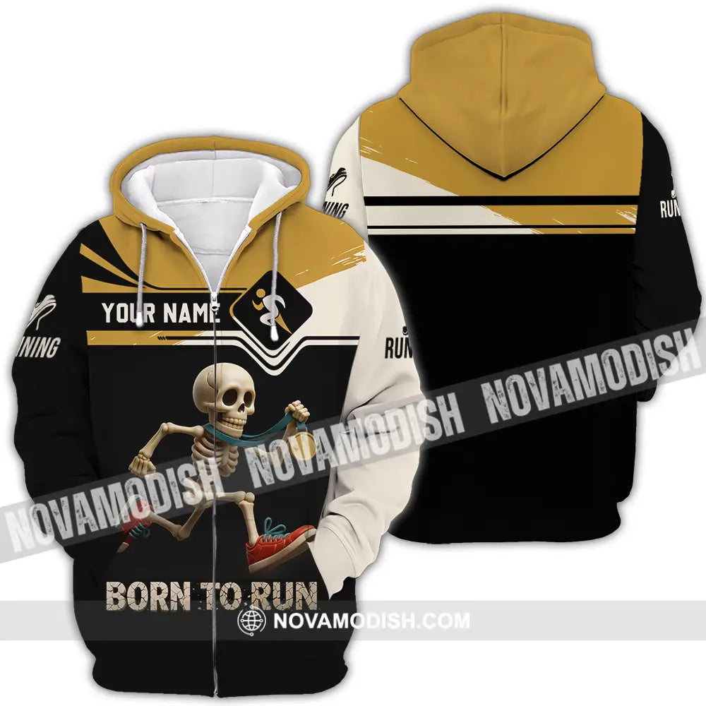 Unisex Shirt - Custom Born To Run Running Lover Sport Shirt Zipper Hoodie / S T-shirt