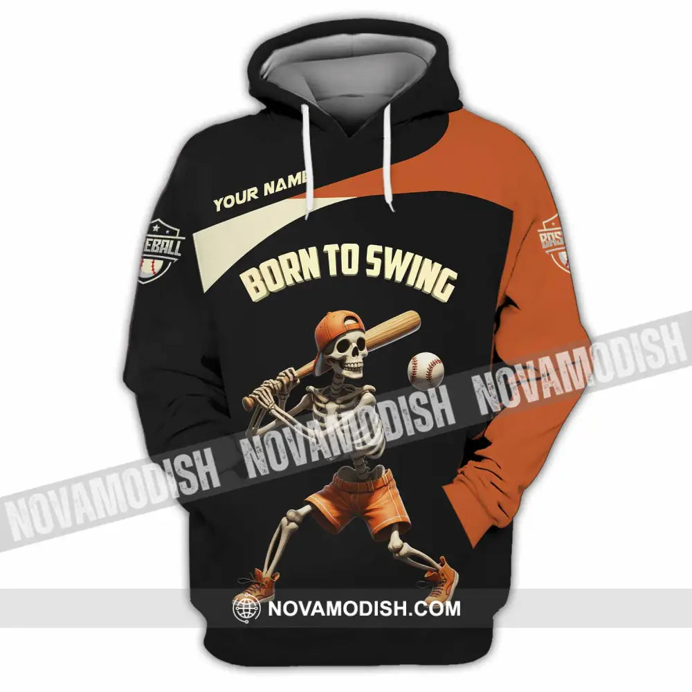 Unisex Shirt - Custom Born To Swing Baseball Shirt Hoodie / S T-shirt